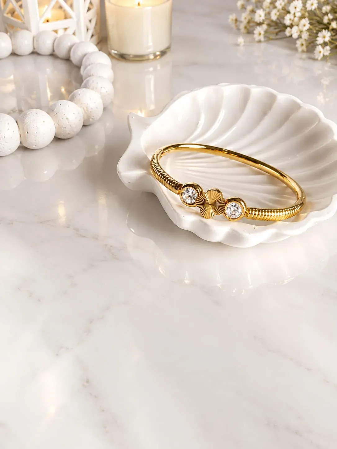 Twin Crystal Cuff Bangle
